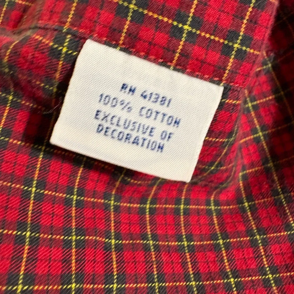 Polo Ralph Lauren Mens 3XB Big & Tall Plaid Button Down Shirt Red Cotton AR490